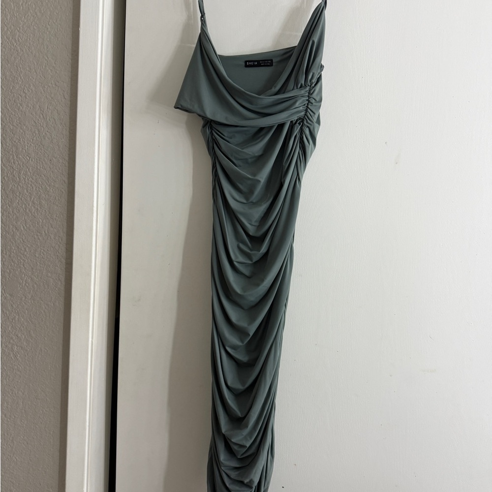 SHEIN BlueGray Draped Maxi Dress
